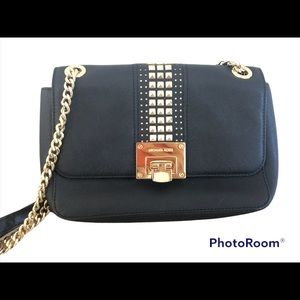 Black Michael Kors handbag, crossbody, gold accent, like new condition
